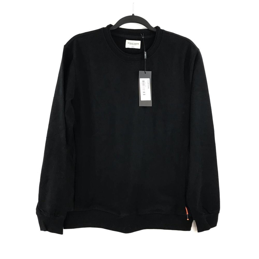 Kuegou Men's Cotton Crewneck Long Sleeve Sweatshirt Plain Streetwear Tracksuit